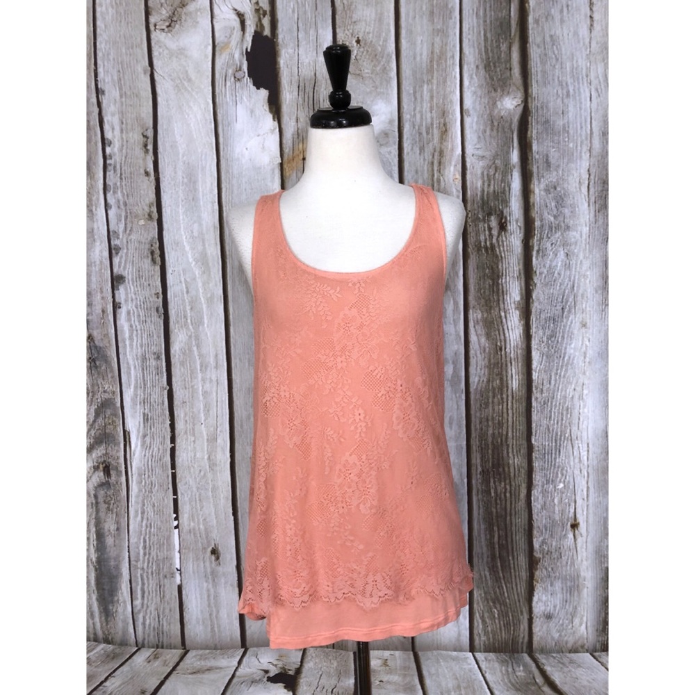 New York & Company Lace Overlay Tank Top